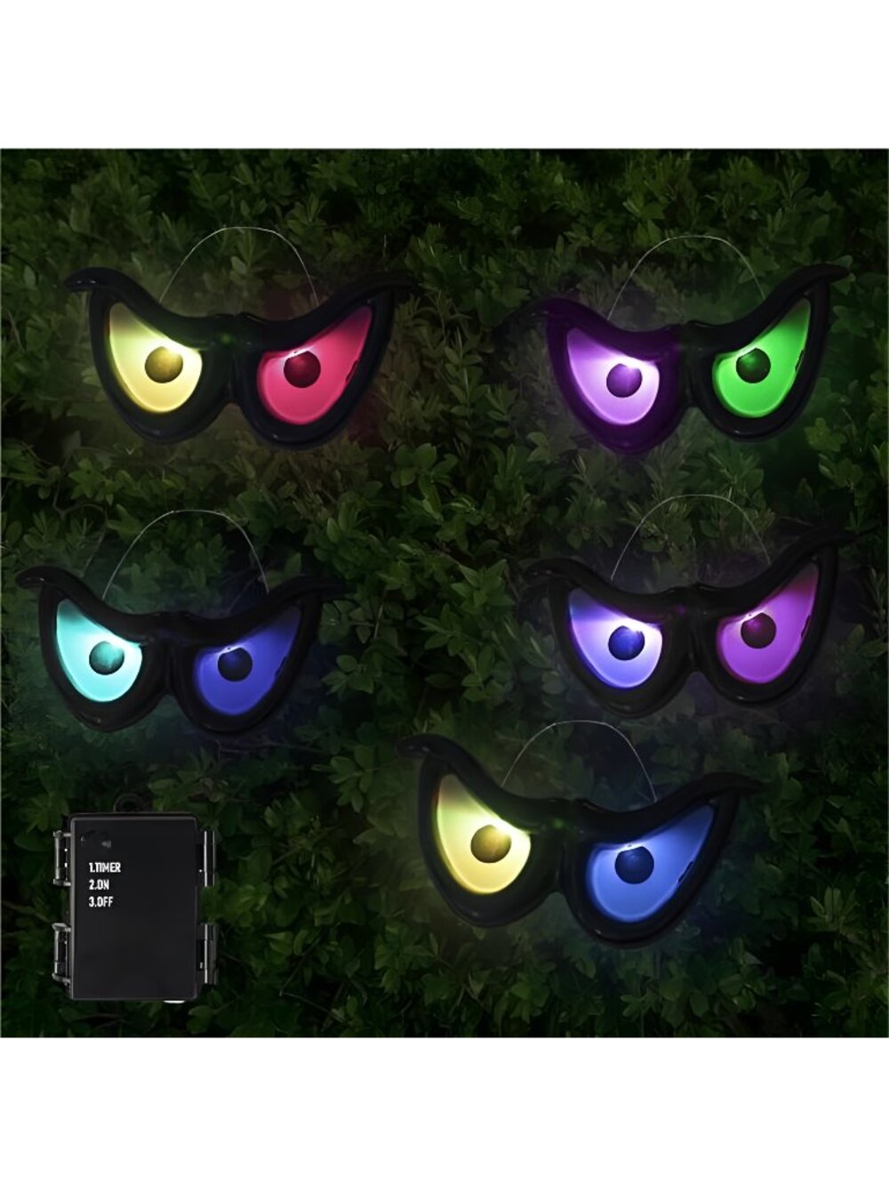 Halloween Ghost Eyes String Lights, Battery Operated Lighted Up Flashing Eyes